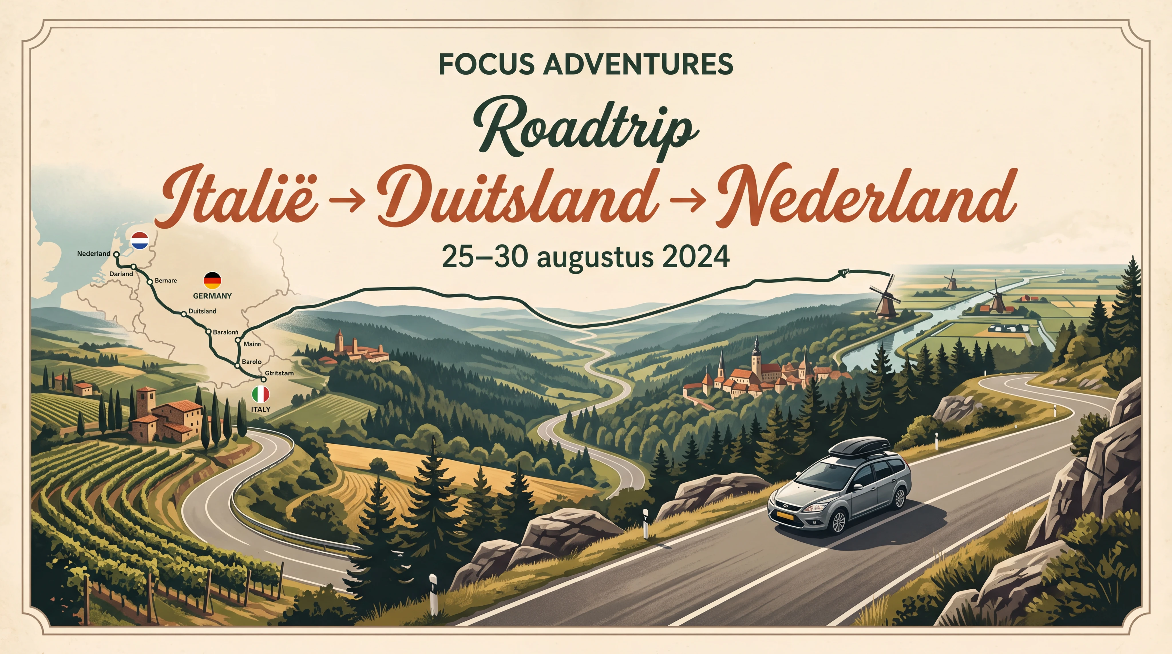 Italië → Duitsland → Nederland